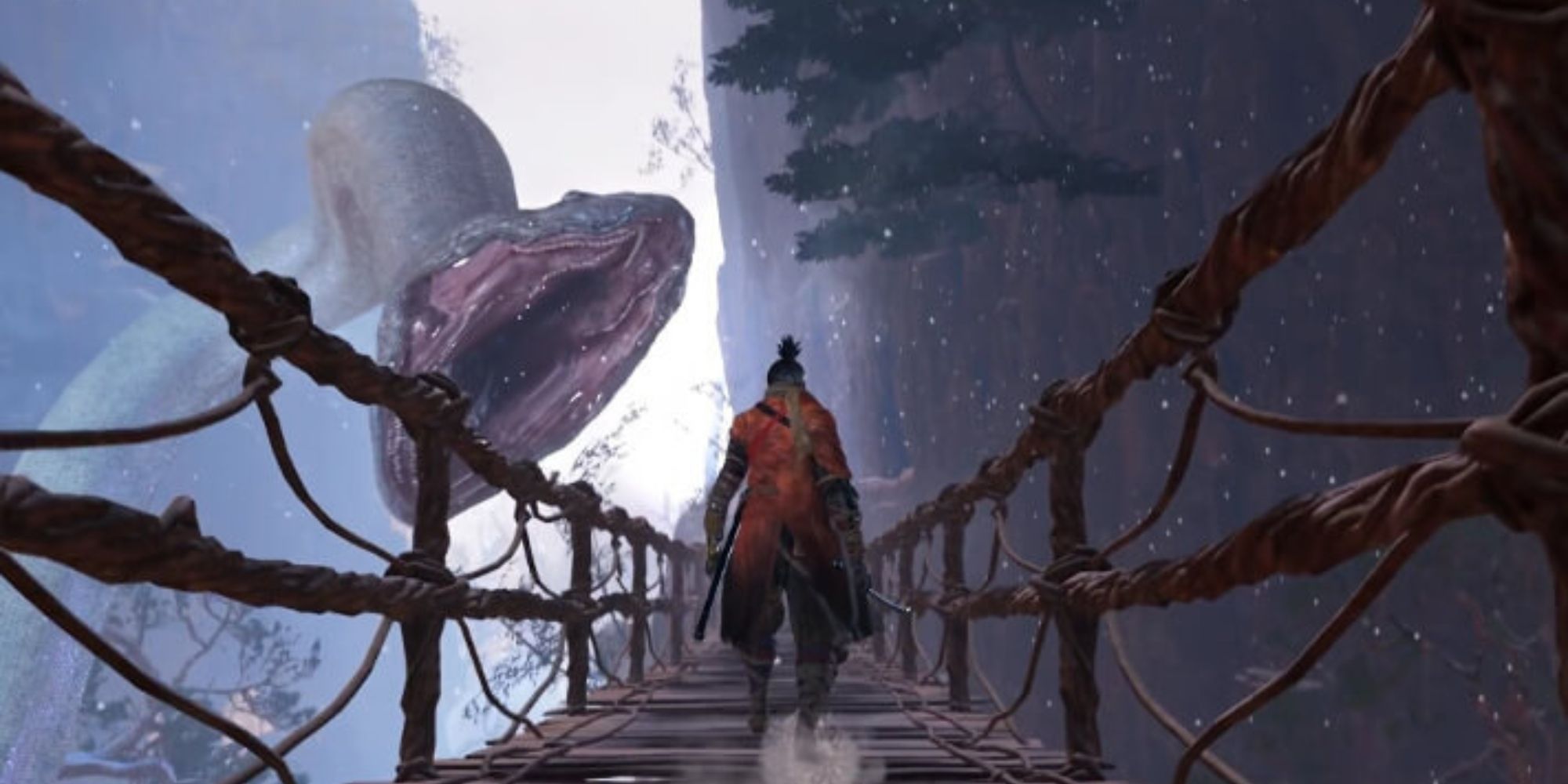 Sekiro and monster in Sekiro: Shadows Die Twice