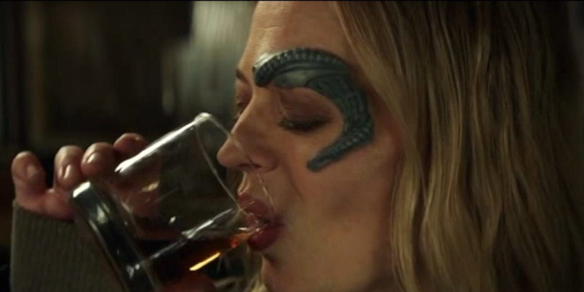 Seven of Nine Drinking Whiskey