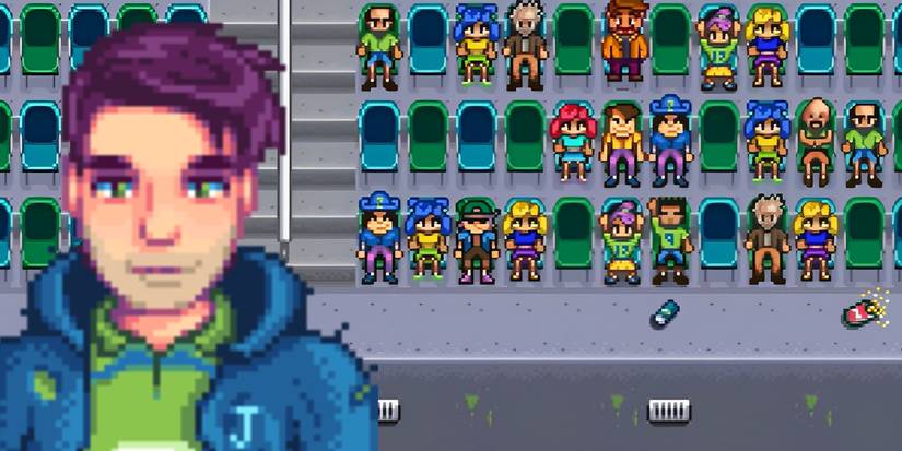 Shane blushing at a gridball game