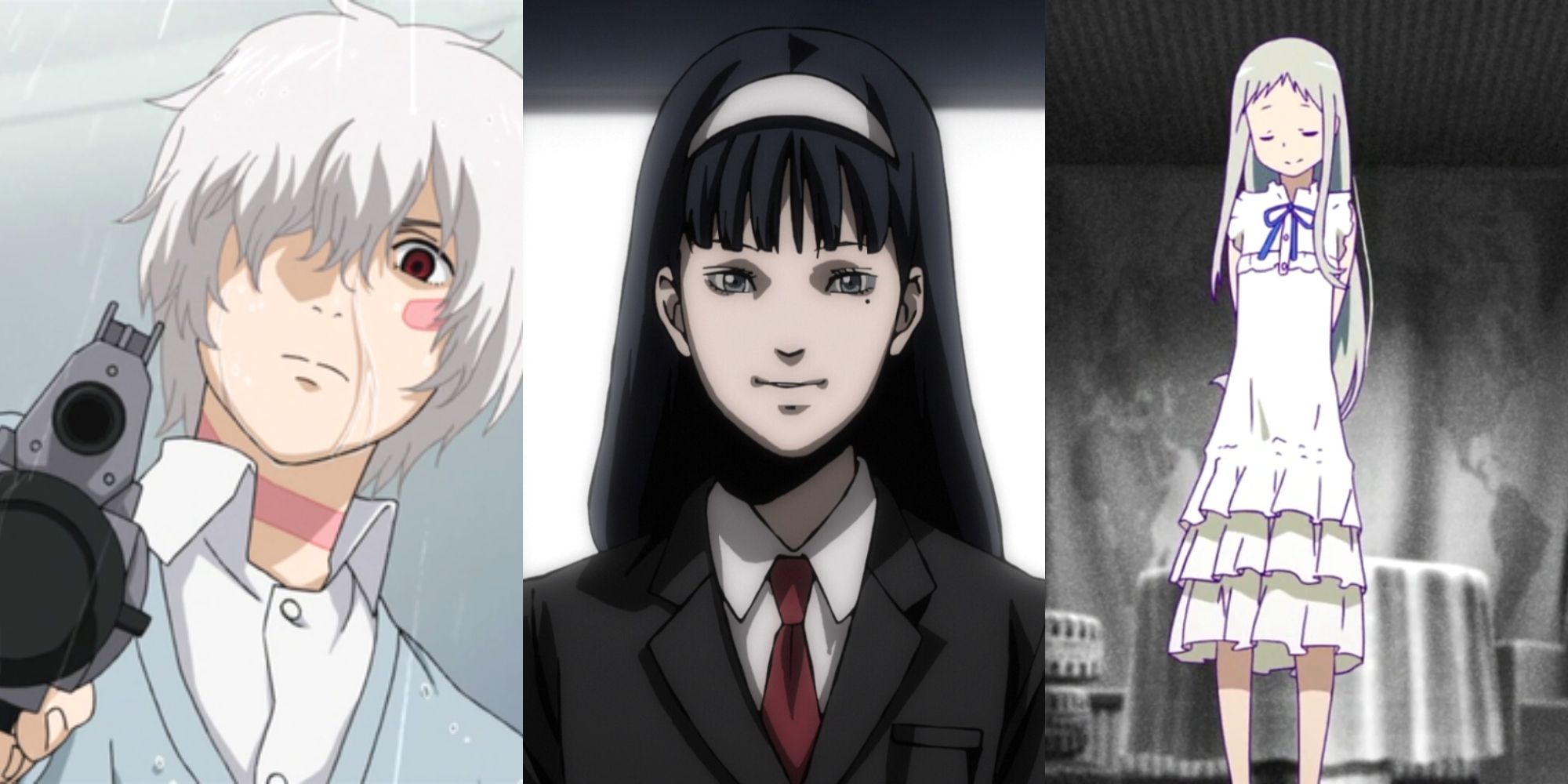 Shion in No. 6, Tomie in Tomie, Meiko in Anohana