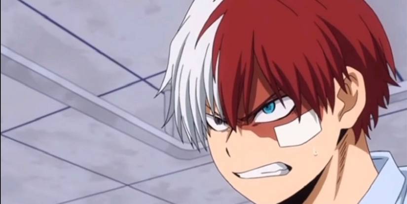 An angry Shoto Todoroki argues with the Chief of Police in the My Hero Academia anime