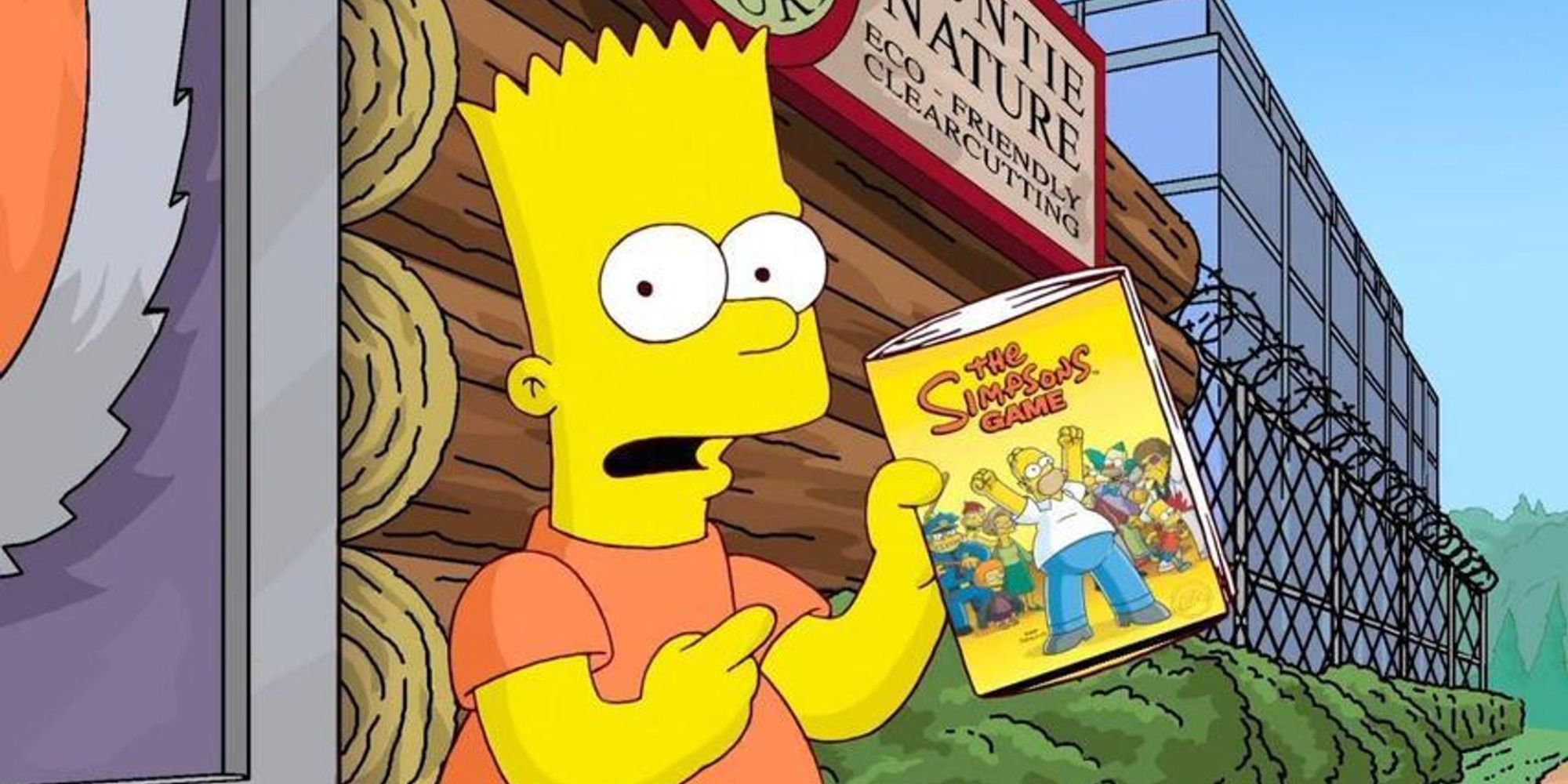 Bart memegang manual untuk permainan Simpsons