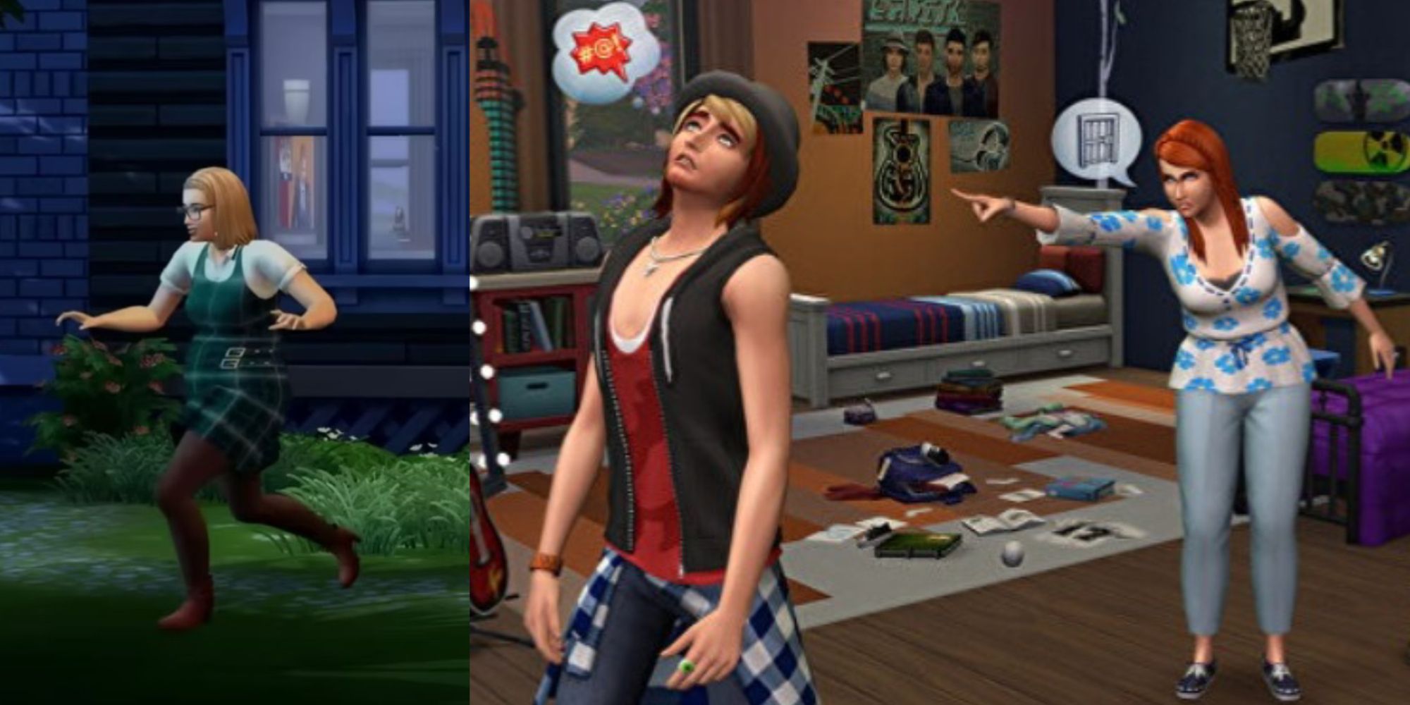 Teen Sim caught sneaking out in The Sims 4