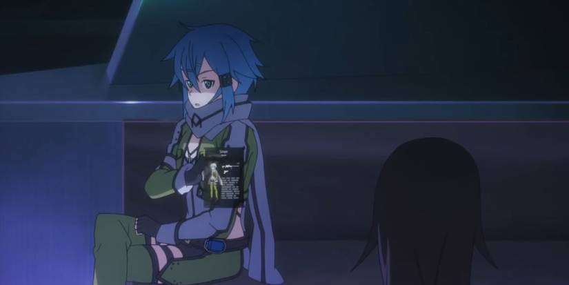Sinon challenging Kirito