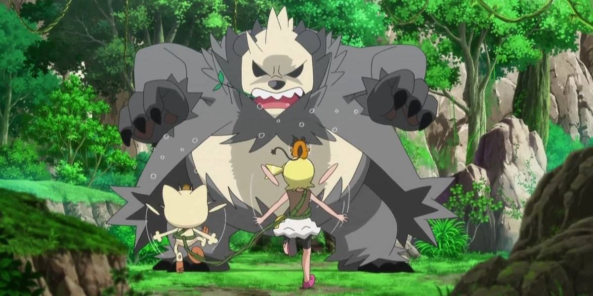 Bonnie And Meowth Attacked By Pangoro