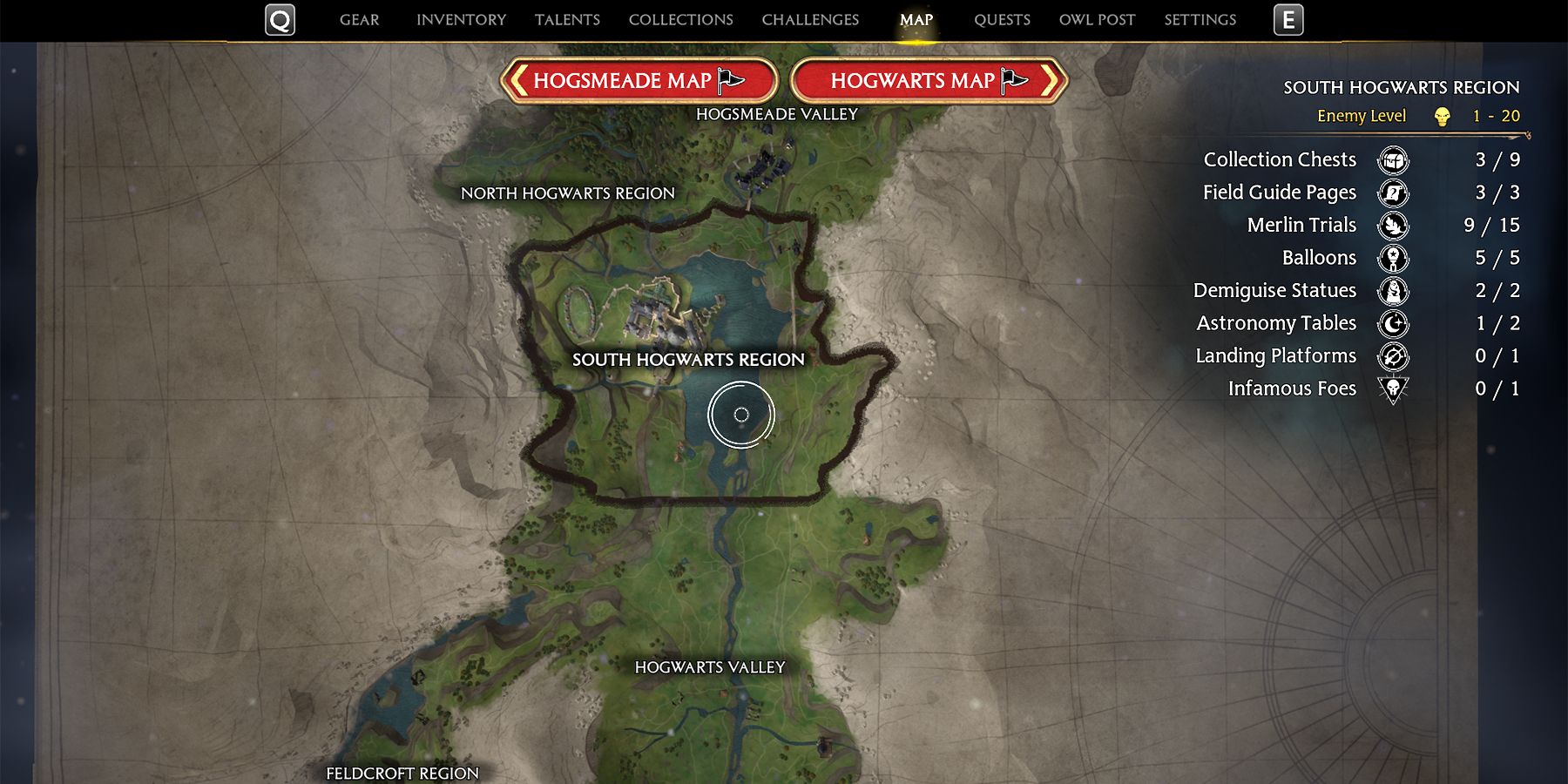 south hogwarts region balloons location in hogwarts legacy