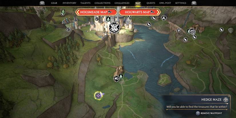 south hogwarts region hedge maze location in hogwarts legacy