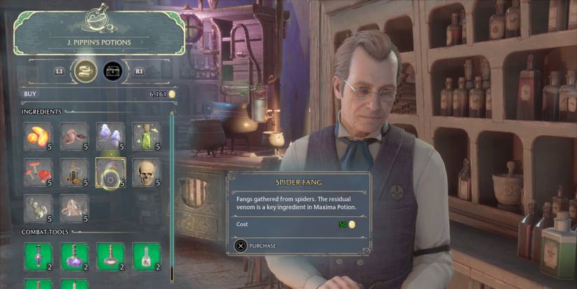 Buying a Spider Fang in Hogwarts Legacy