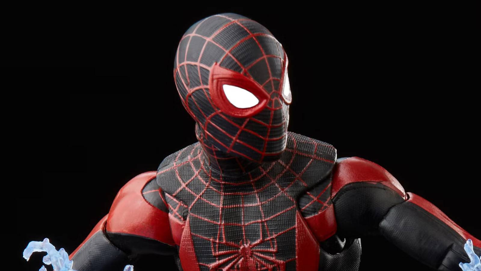 A promotional image of the upcoming Marvel Legends Marvel's Spider-Man 2 Miles Morales figure.