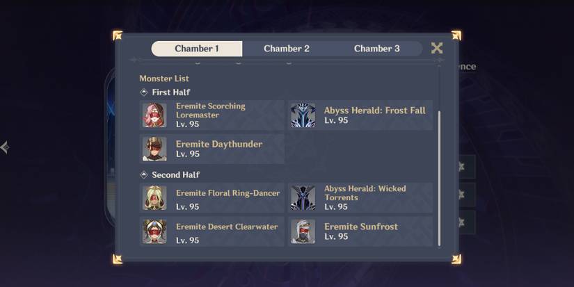 spiral abyss floor 12 chamber 1 monsters in genshin impact