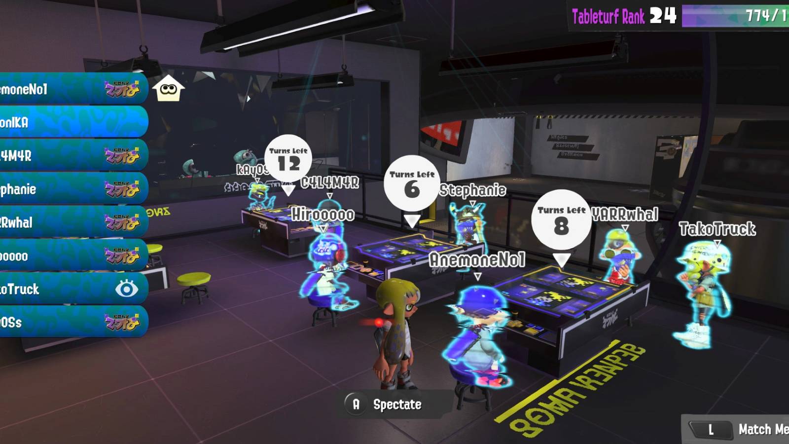 Splatoon 3 Tableturf Lobby