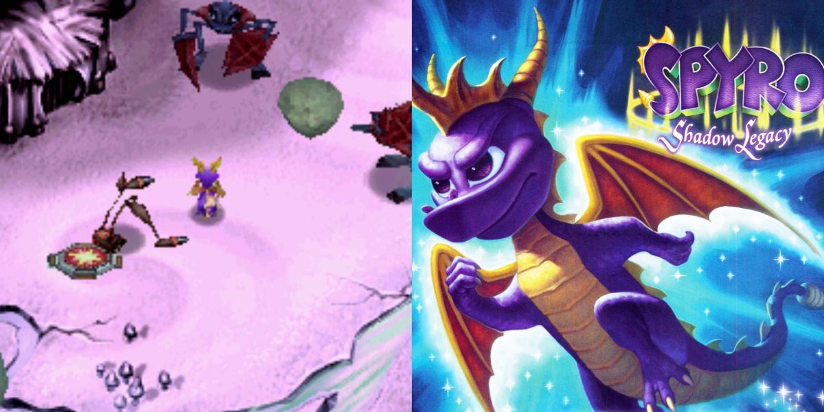 The cover art and gameplay of Spyro Shadow Legacy