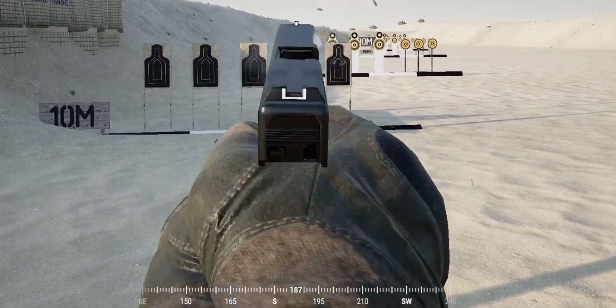 Player uses a pistol to knock enemies out
