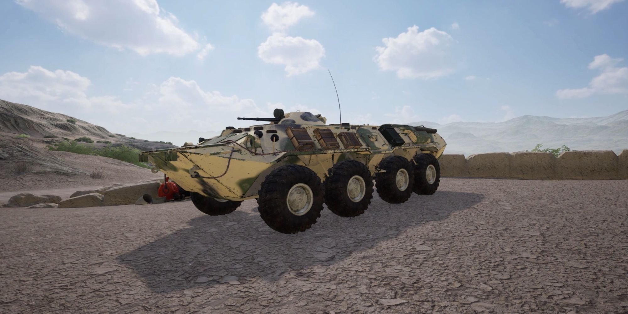 Player travels smoothly around the map in an BTR-80