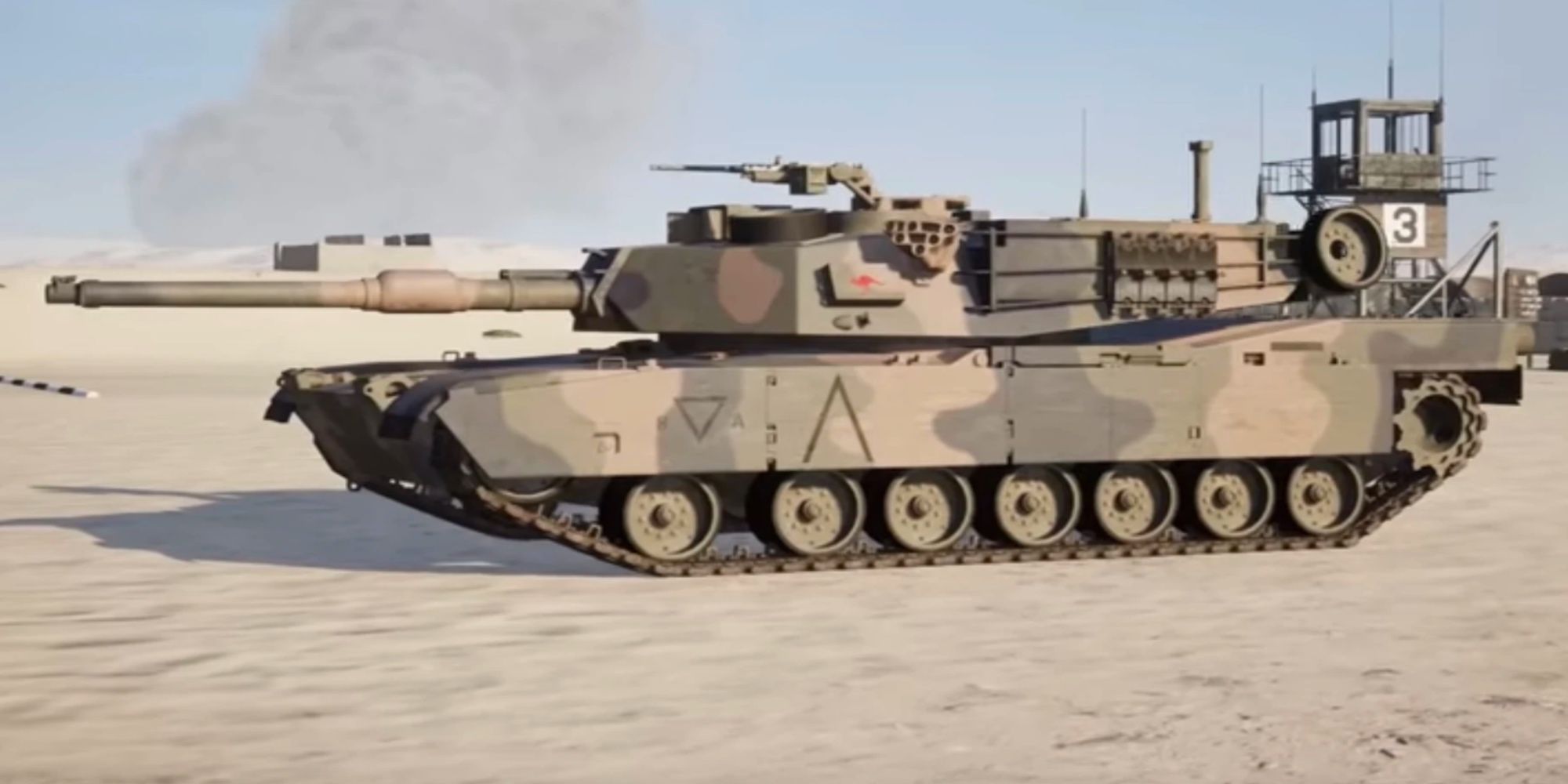 Player drives an M1A1 to eliminate enemy soldiers