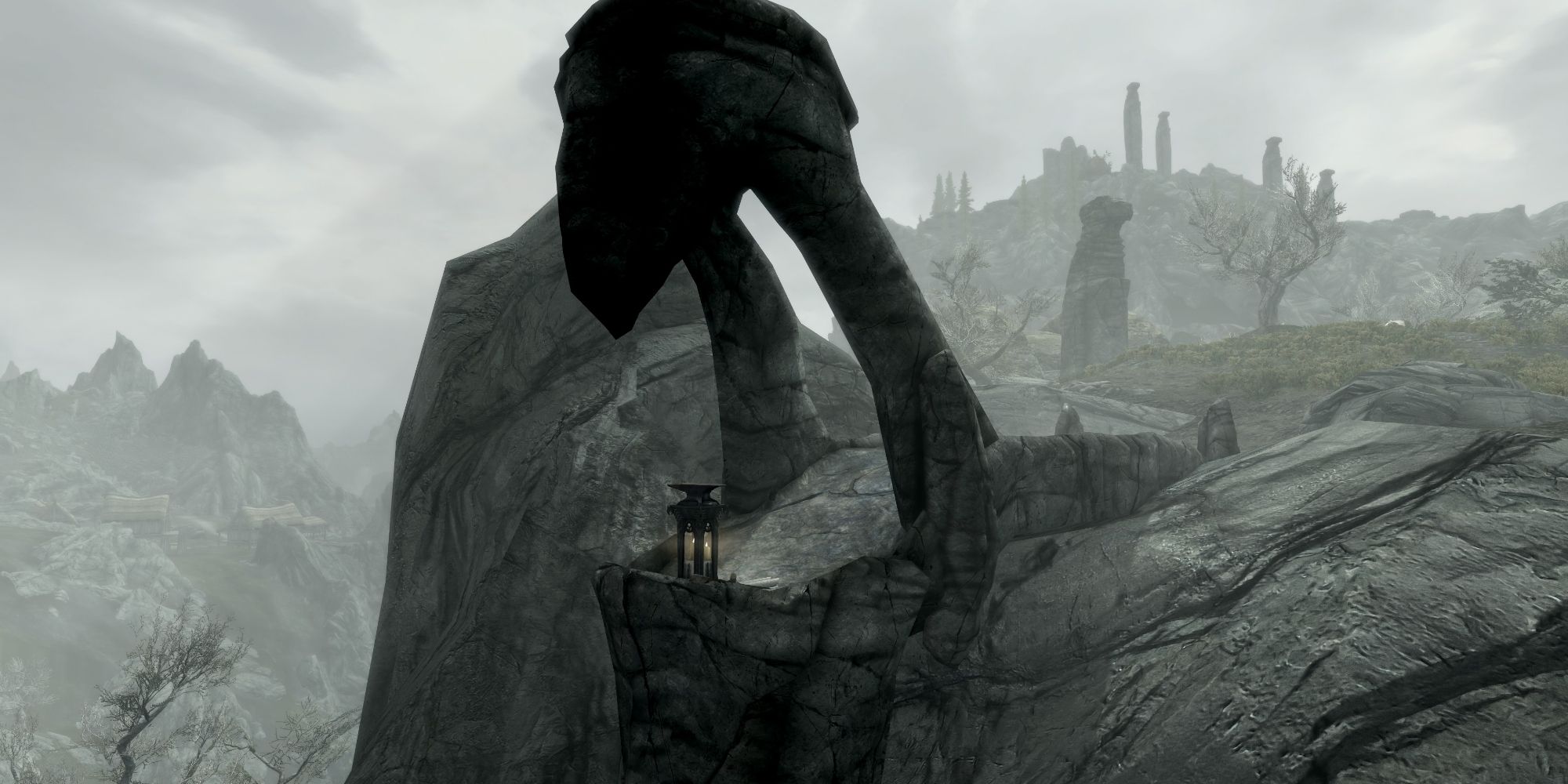 Skyrim Zenithar shrine on a cliff