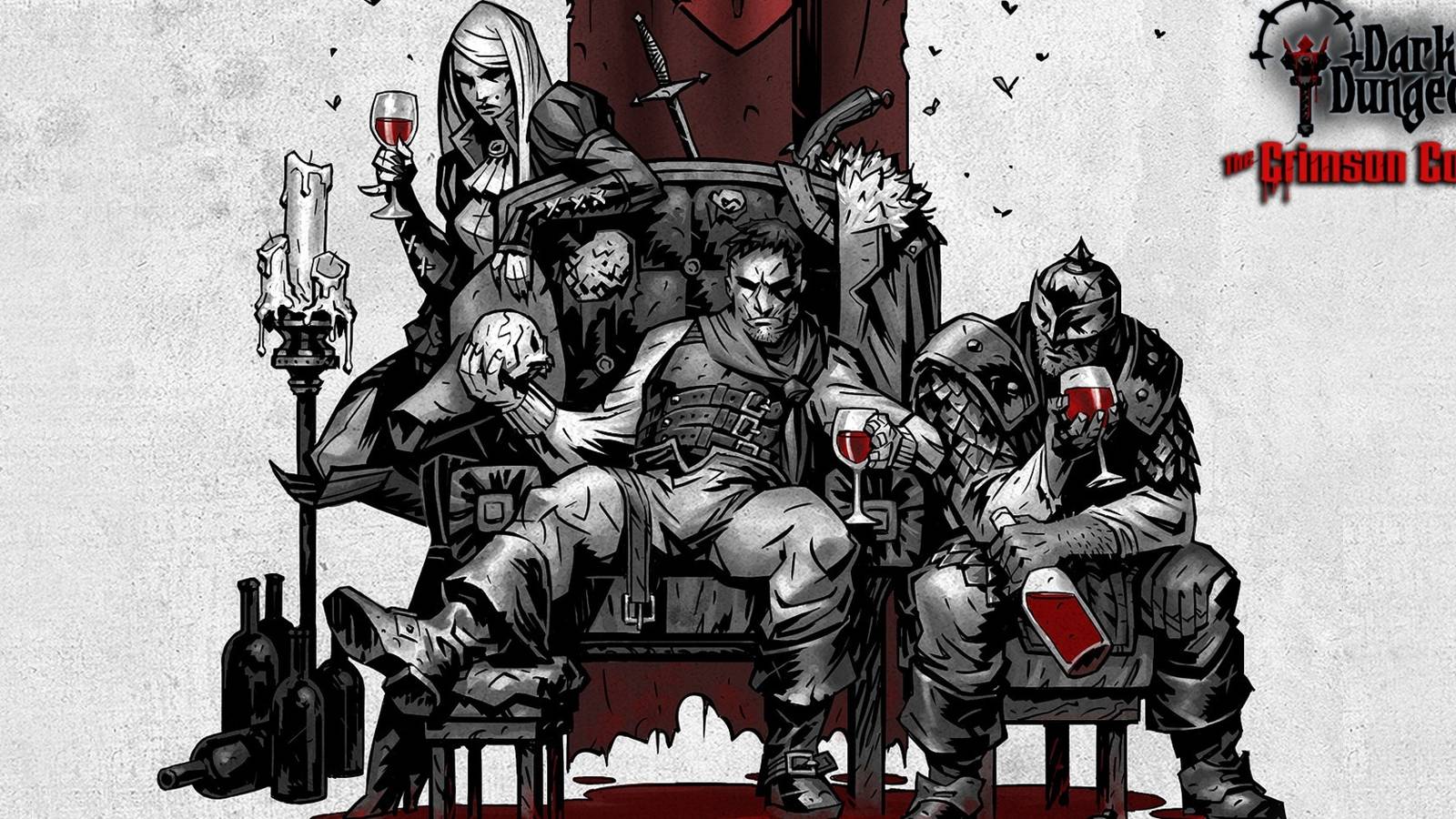 Grave Robber, Highwayman, and Bounty Hunter from Darkest Dungeon: the Crimson Court