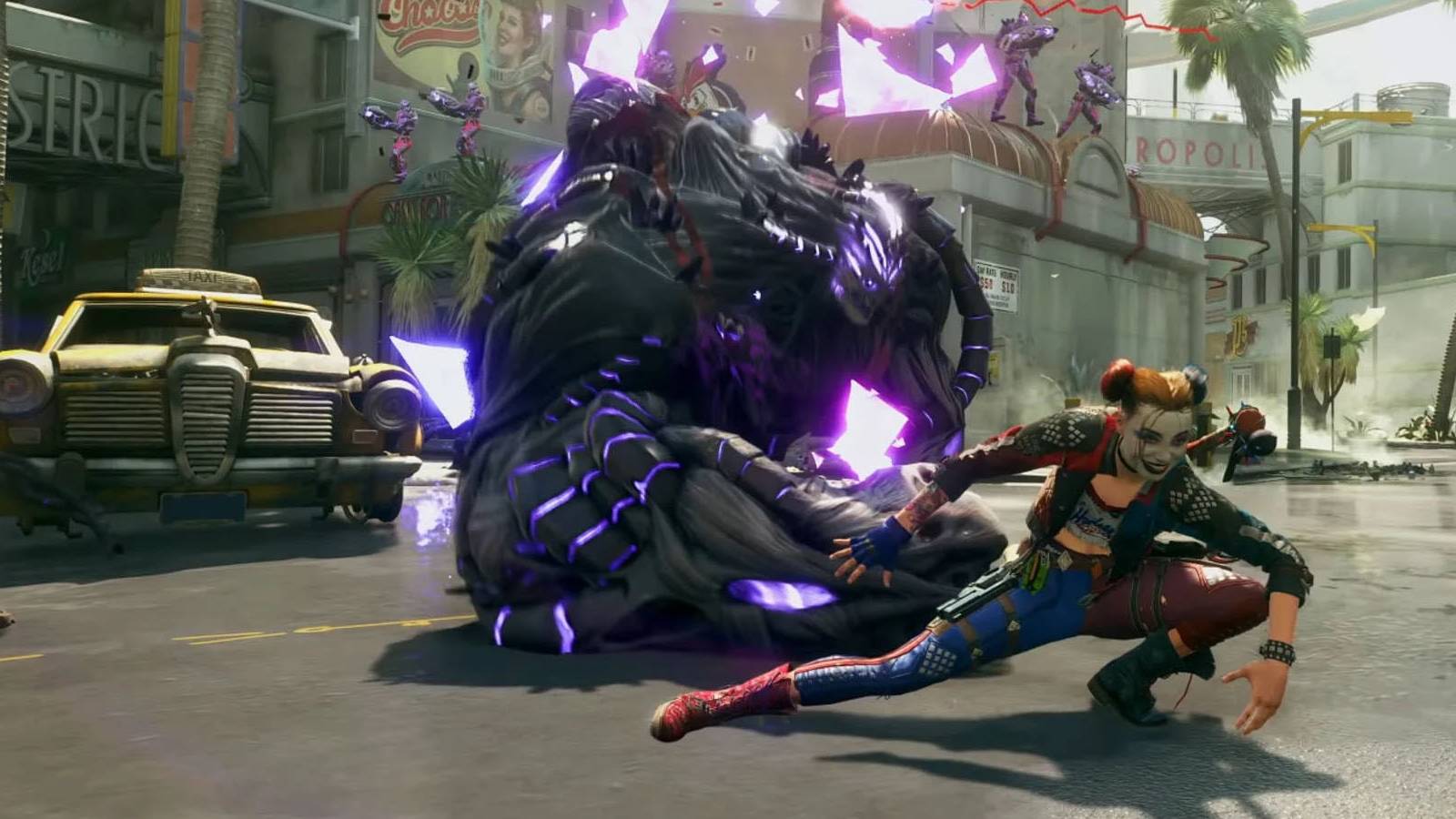 A screenshot of Harely Quinn battling an enemy in Suicide Squad: Kill the Justice League.