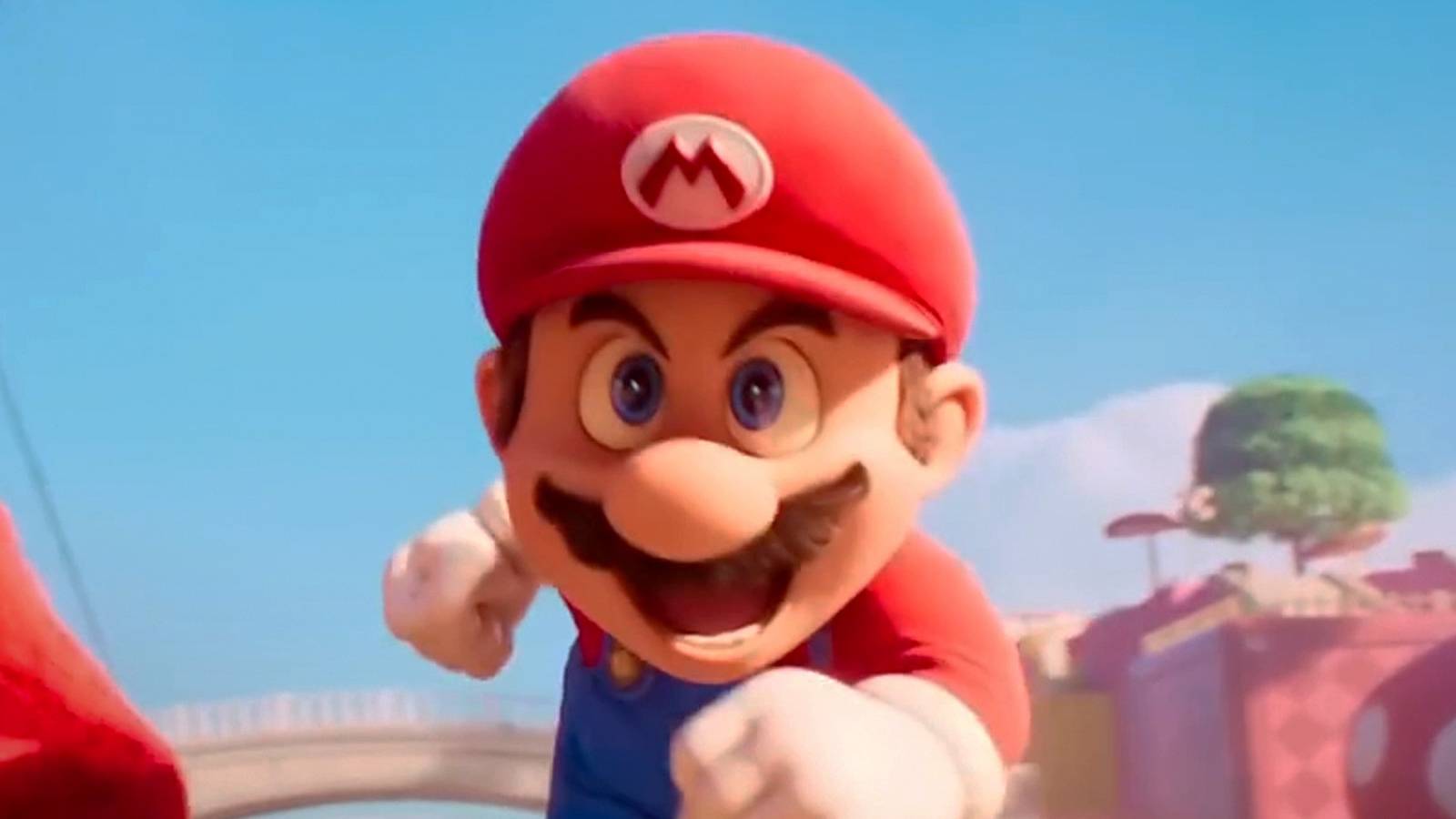 Mario running in the Super Mario Bros. movie