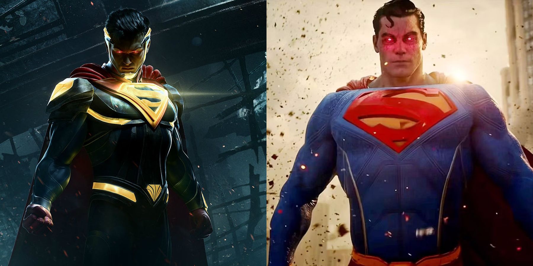 Evil versions of Superman from Injustice 2 and Suicide Squad: Kill the Justice League