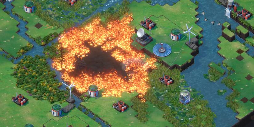 Terra Nil fire burning