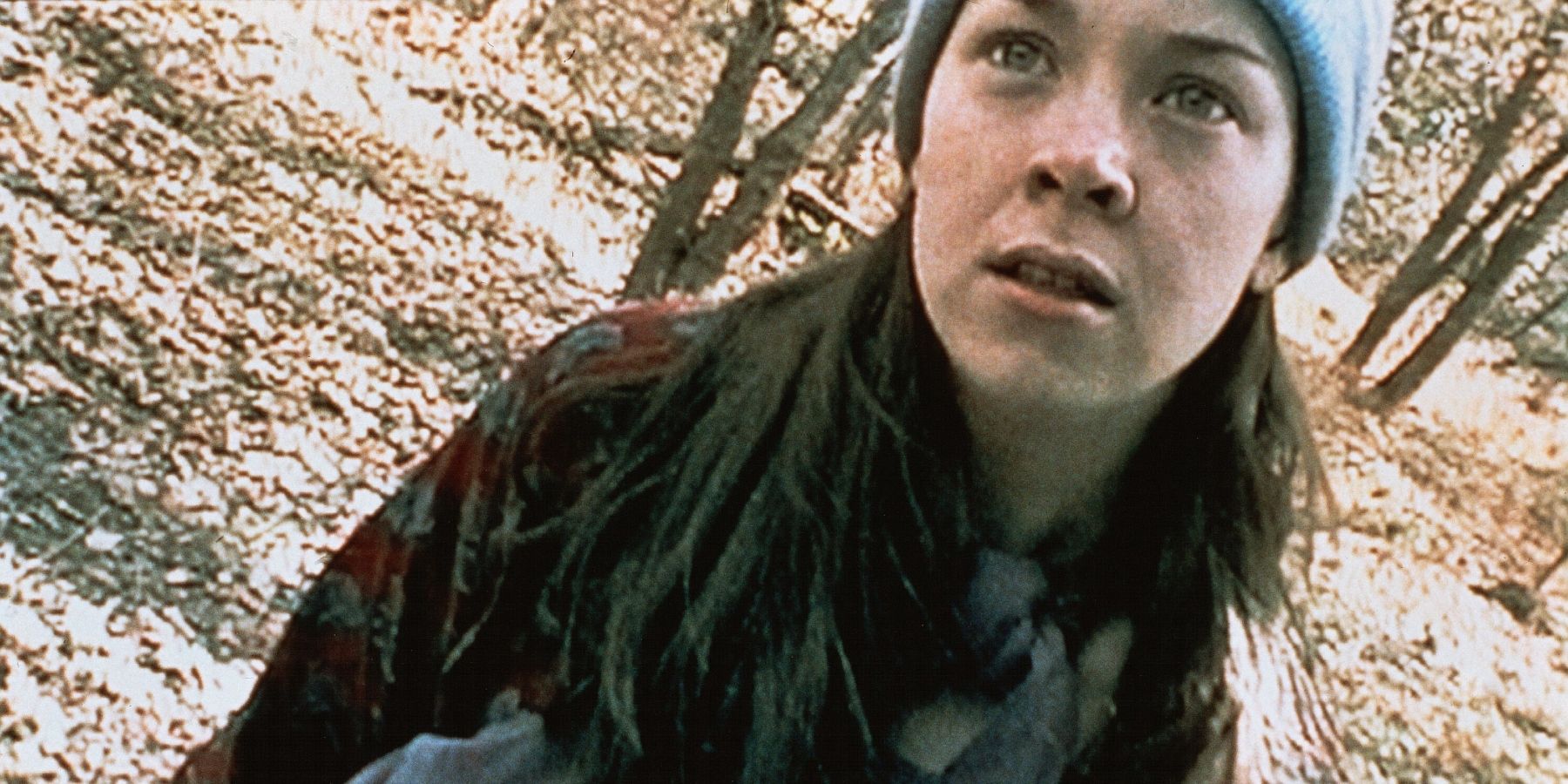 Heather in the woods in The Blair Witch Project