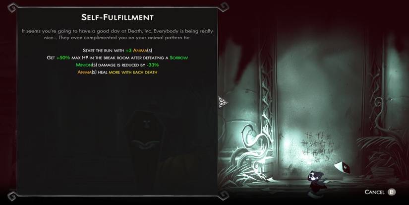 The difficulty menu in Have a Nice Death