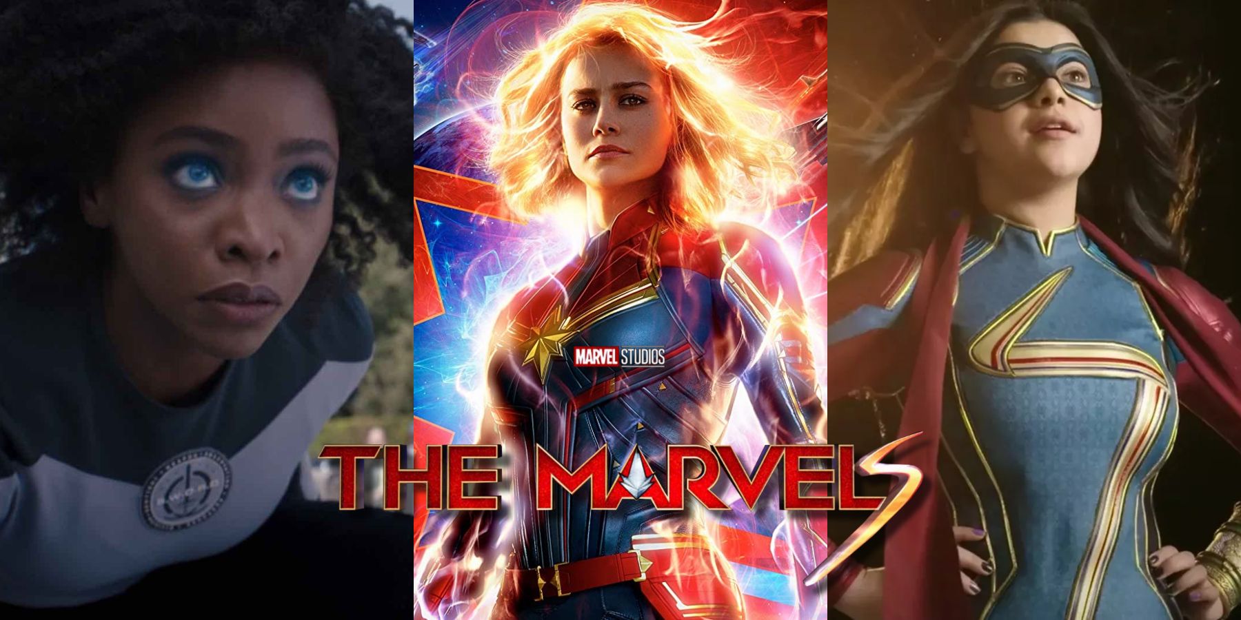 The Marvels Captain Marvel Carol Danvers Brie Larson Monica Rambeau Teyonah Parris Kamala Khan Ms. Marvel Iman Vellani