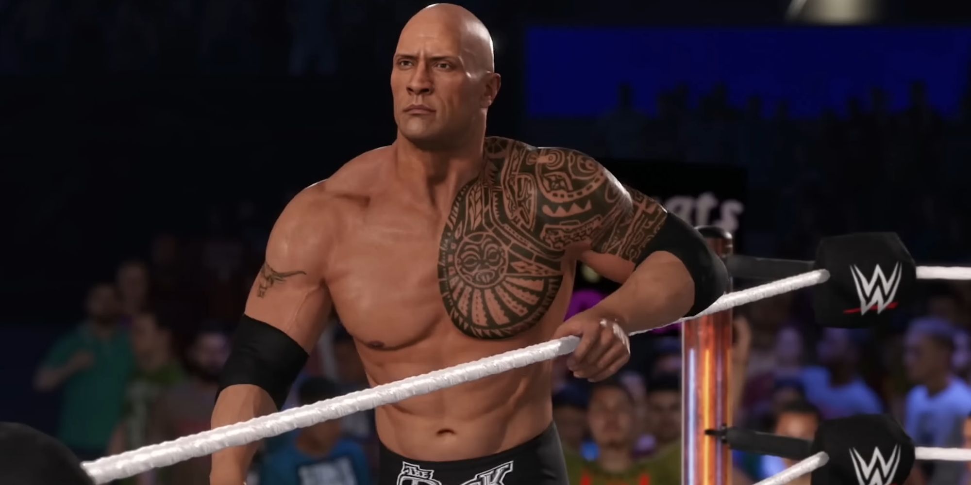 The Rock outside the ring WWE 2K23