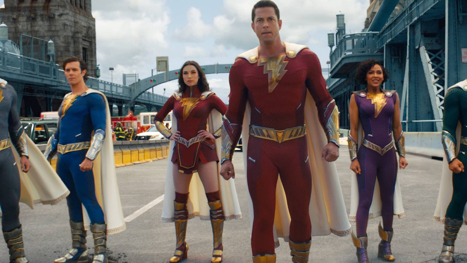 The Shazam family as heroes in Shazam Fury of the Gods