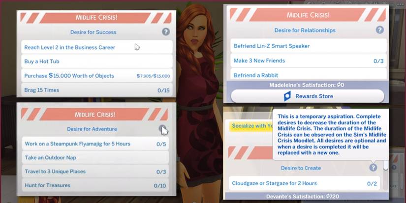 The Sims 4 Growing Together Midlife Crisis Types