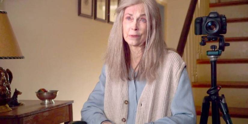 Nana talking to the camera in M Night Shyamalan's The Viist