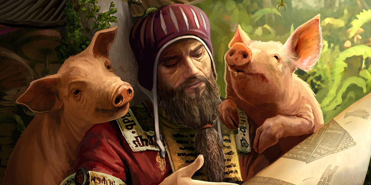 the-witcher-gwent-card-art-for-artorius-vigo-showing-him-going-over-plans-with-some-magical-pigs.jpg (1500×750)