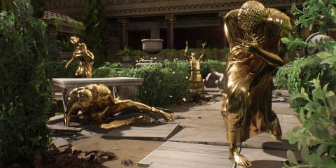People turned into golden statues in The Forgotten City