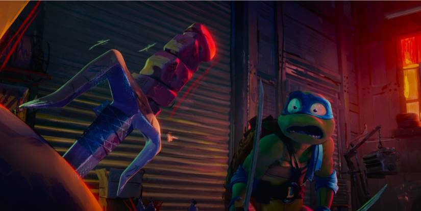 Leonardo shocked in Teenage Mutant Ninja Turtles: Mutant Mayhem trailer