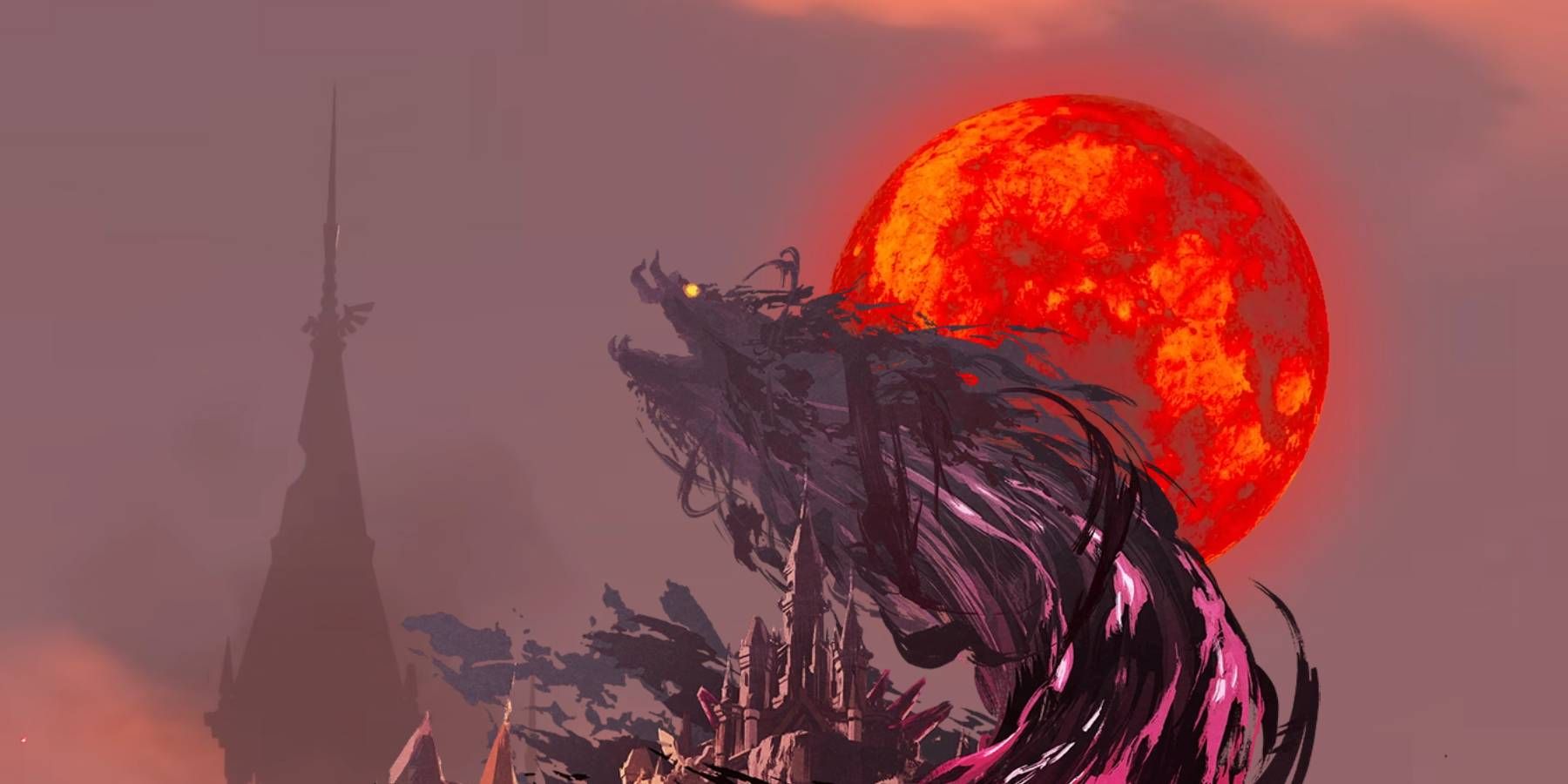 Calamity Ganon rising before the Blood Moon from The Legend of Zelda: Tears of the Kingdom trailer