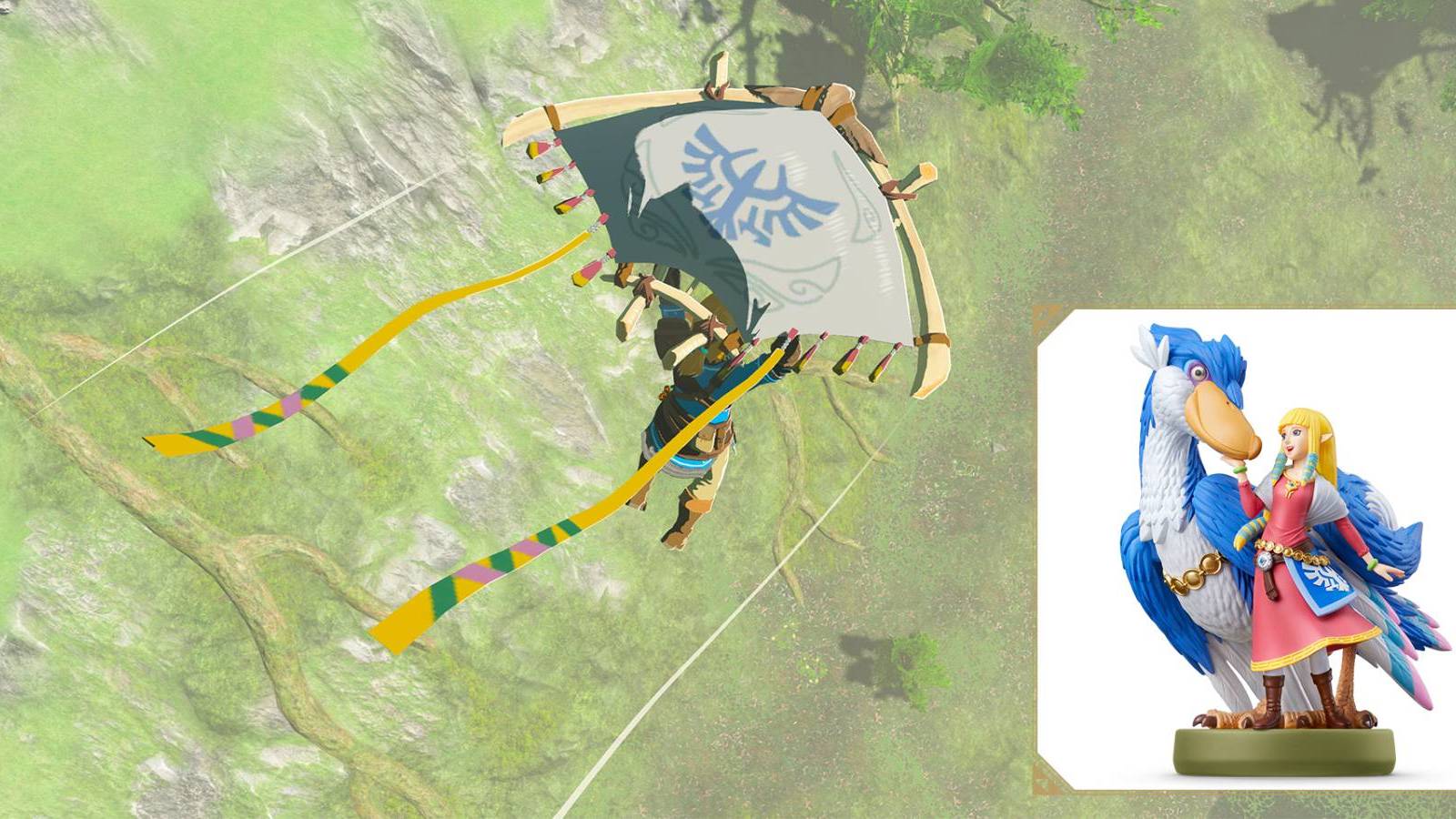 Zelda & Loftwing amiibo glider skin in The Legend of Zelda: Tears of the Kingdom