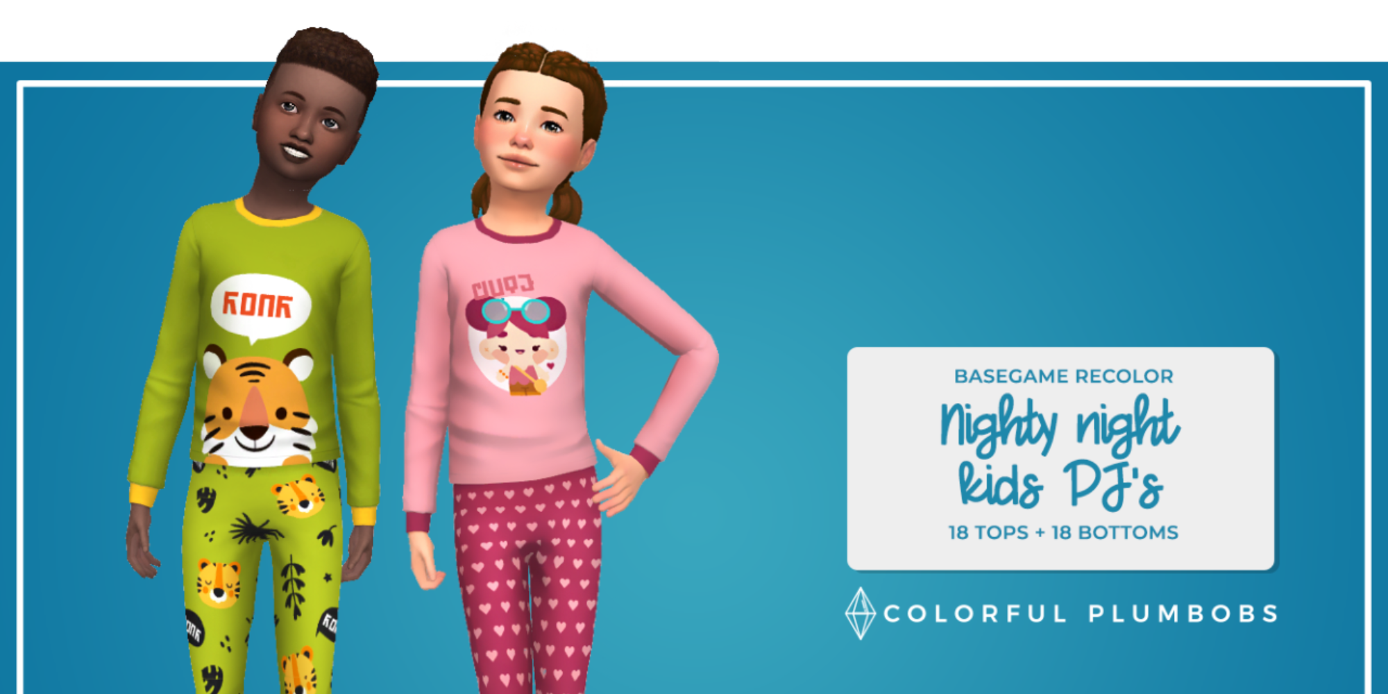 Custom pajamas for child Sims, The Sims 4