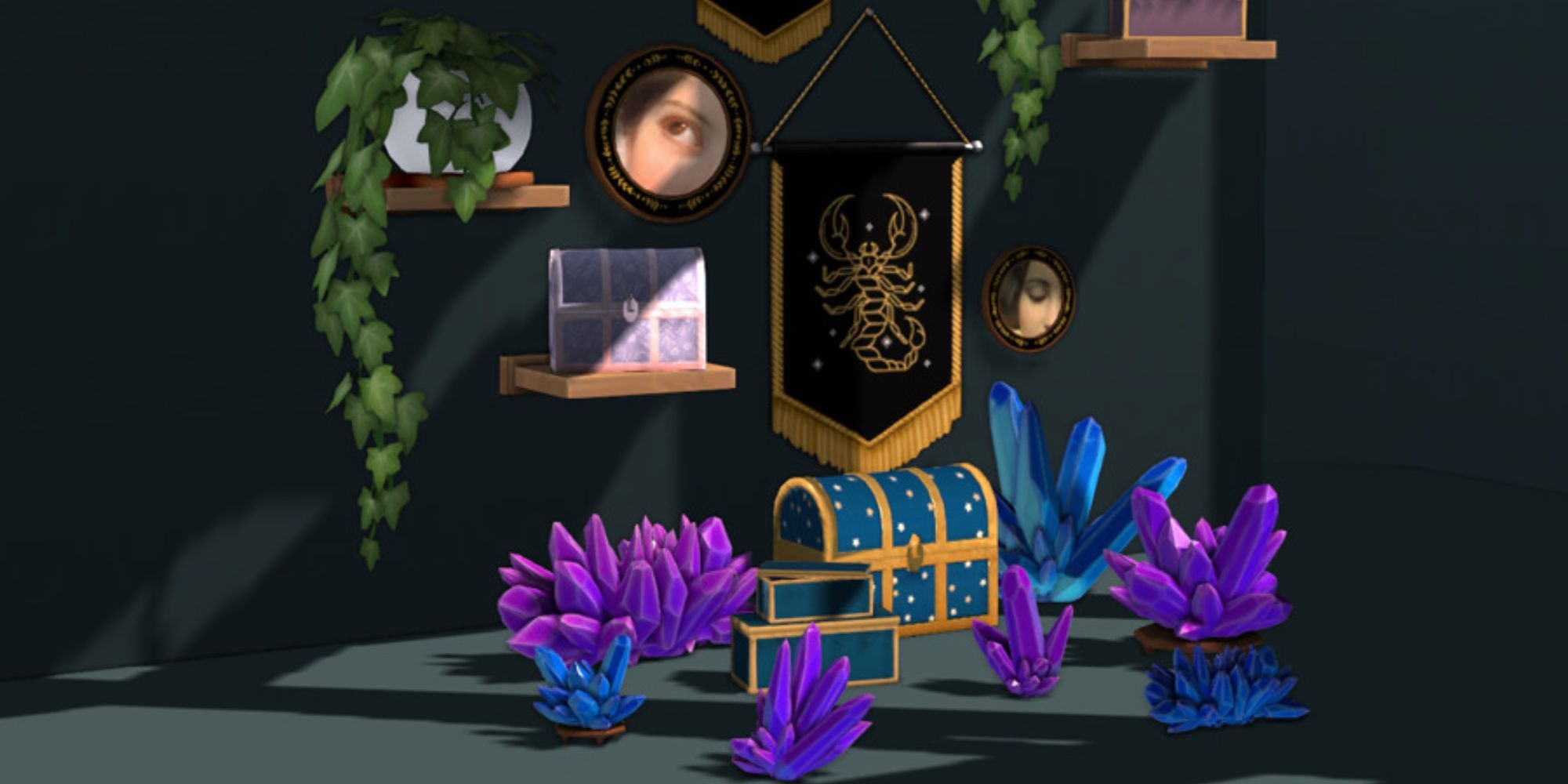 Crystals and wall decor for The Sims 4