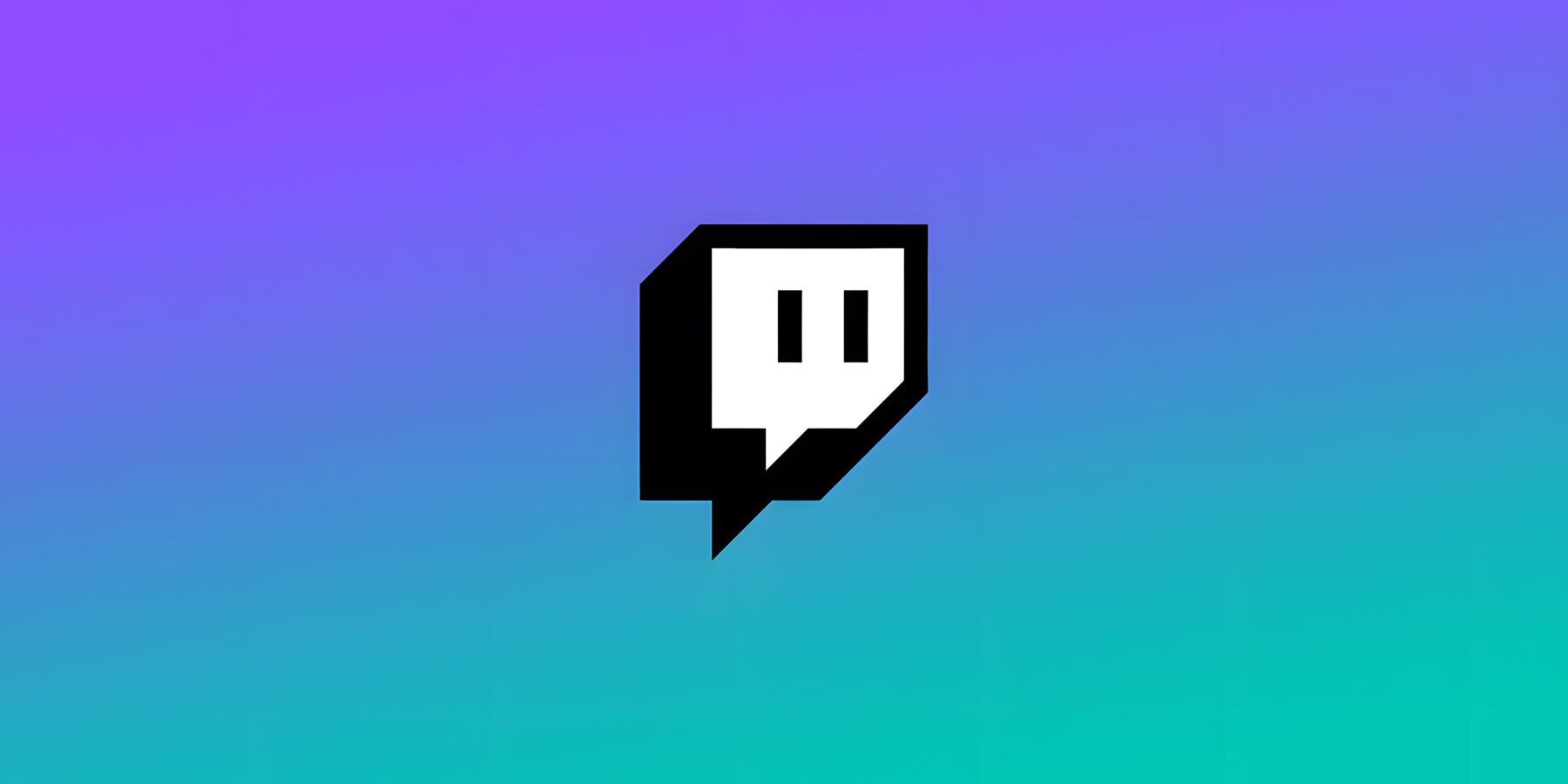 Twitch logo over a multicolor background
