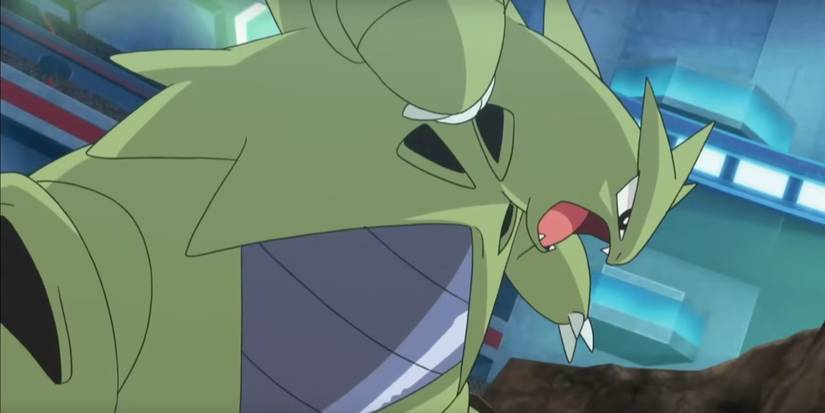 Tyranitar mid-battle