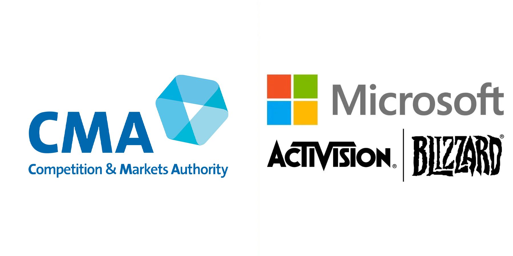 UK CMA Competition and Markets Authority and Microsoft Activision Blizzard logos