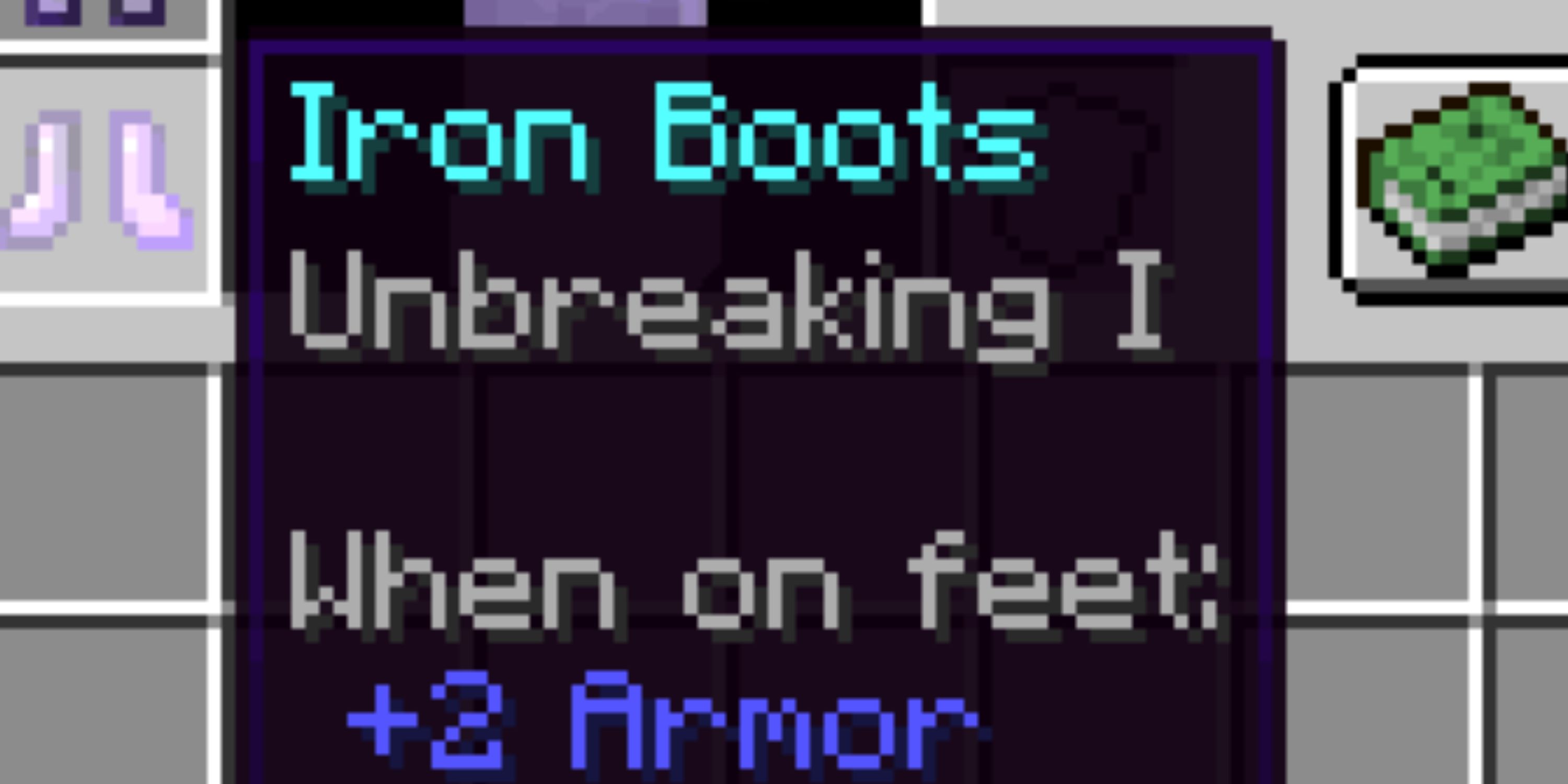 unbreaking enchantment on iron boots