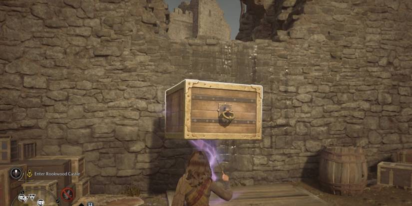 use levioso on a box in hogwarts legacy