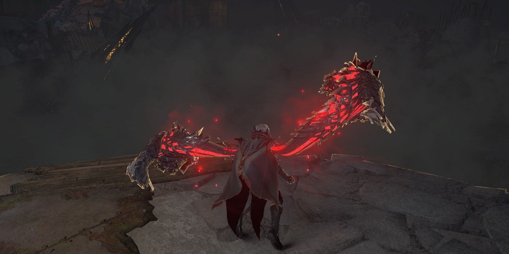 The main character in Code Vein performs a drain attack.