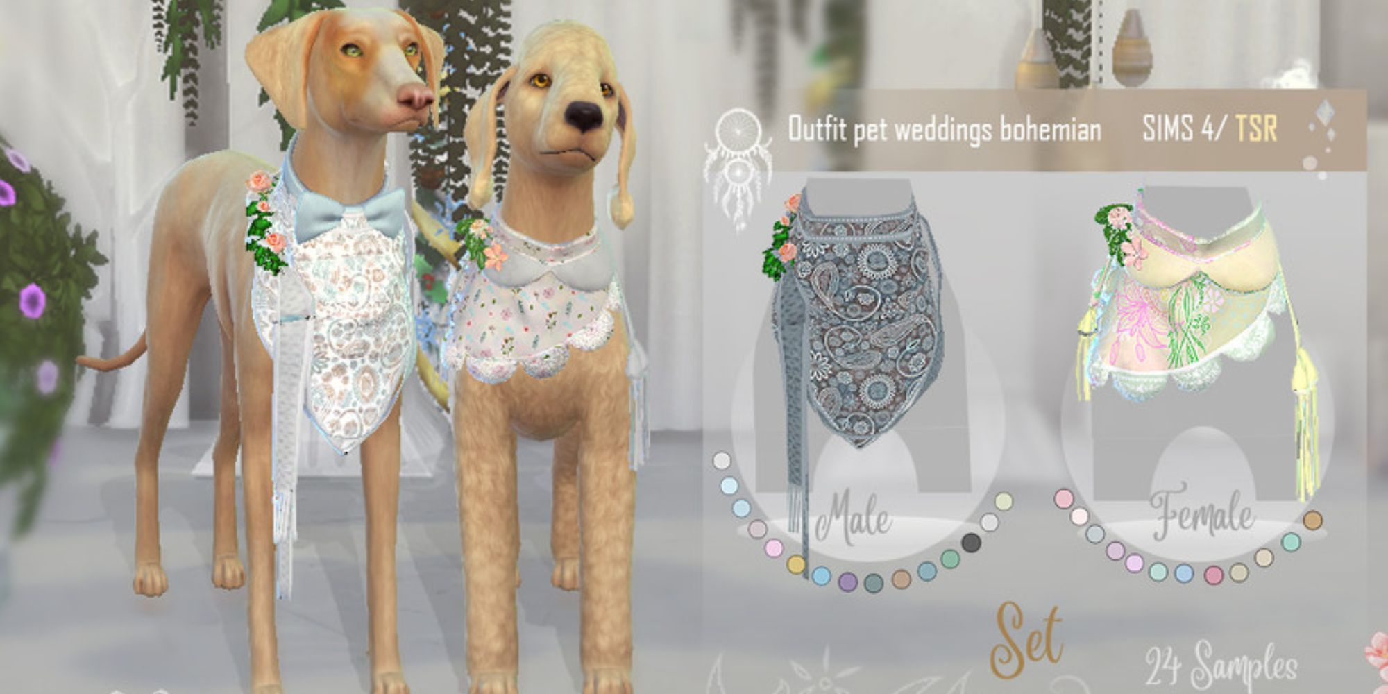 Wedding outfits for dogs in The Sims 4