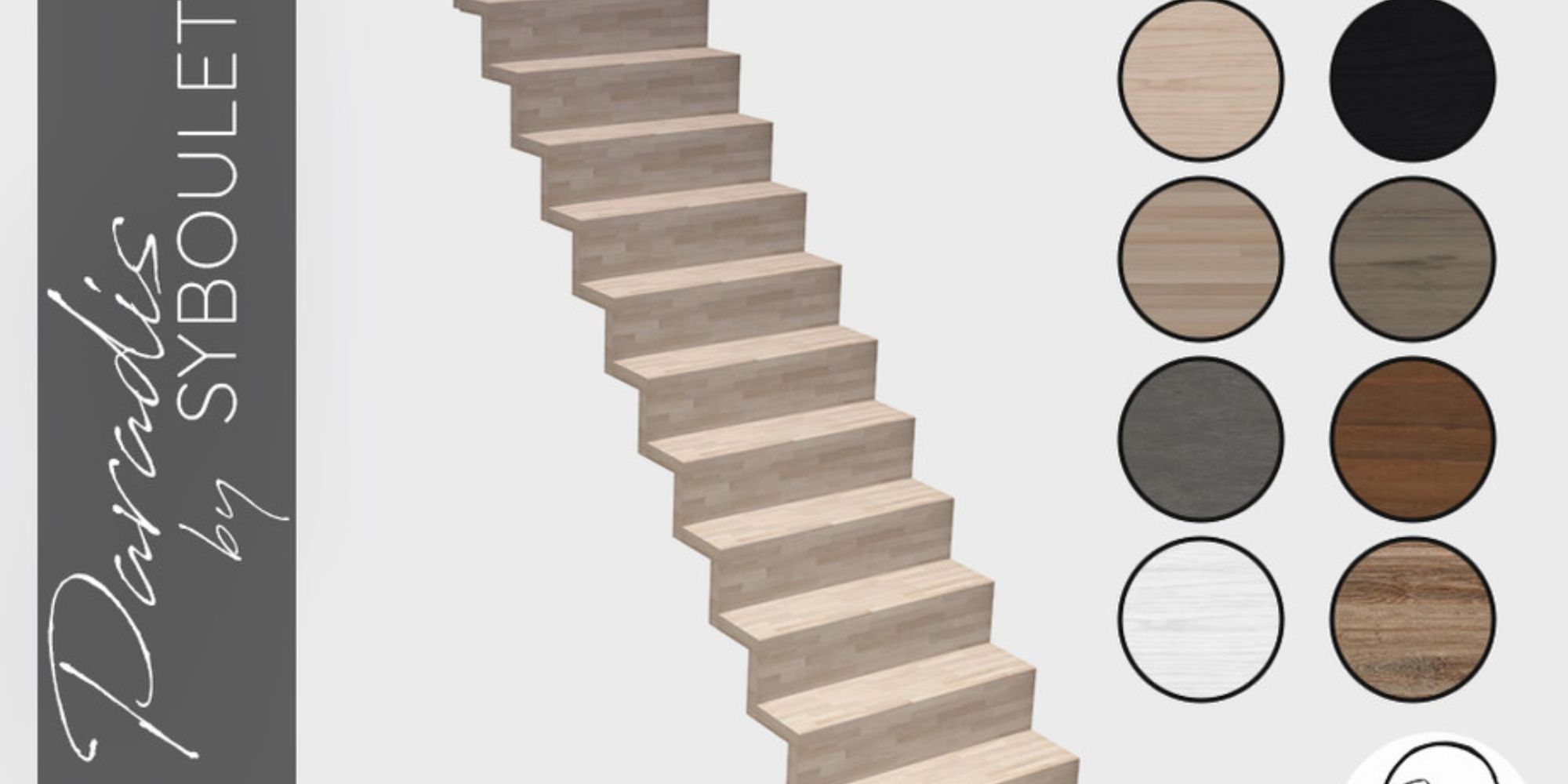 A minimalist custom content staircase for The Sims 4