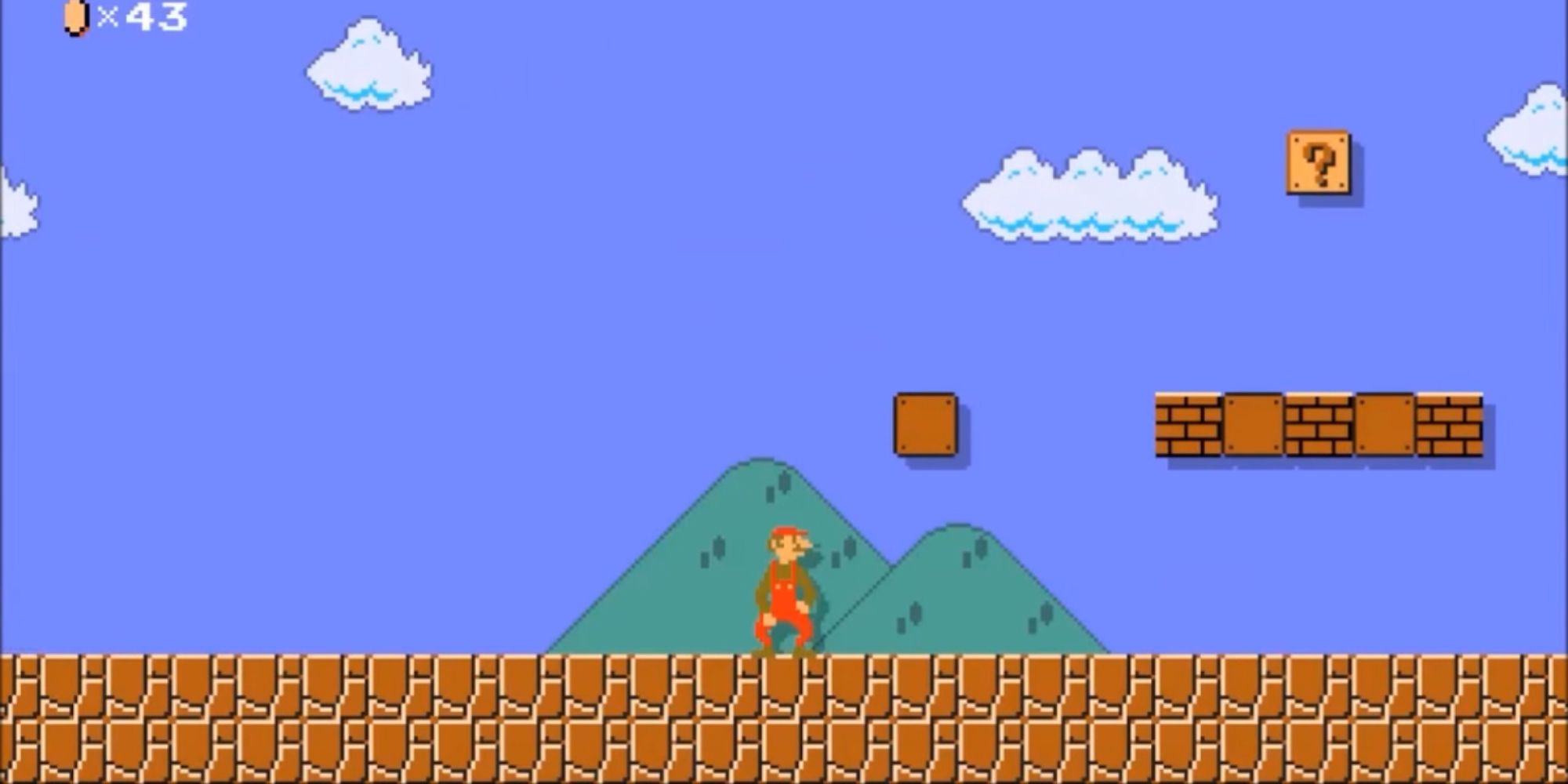 Weird Mario at the start of World 1-1