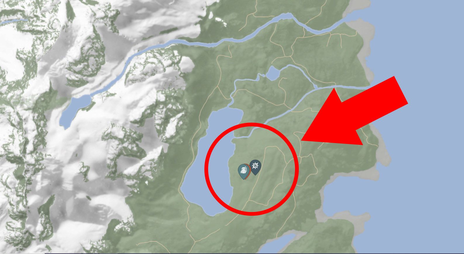 image showing the golden mask's location in sons of the forest. 