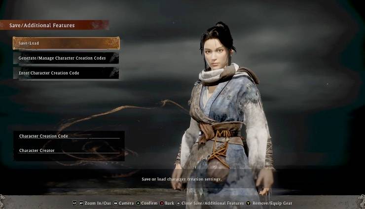 wo long character creation code
